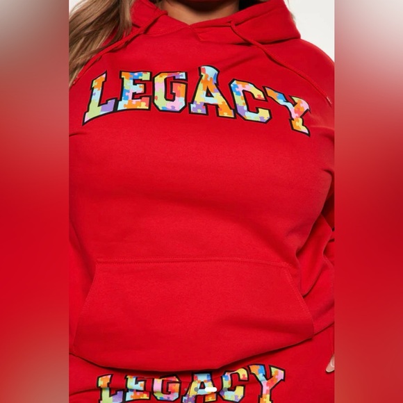Fashion Nova Red Building My Legacy Hoodie, Size XL - Picture 8 of 16
